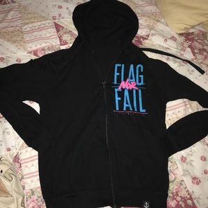 Flag Nor Fail zip up hoodie Medium